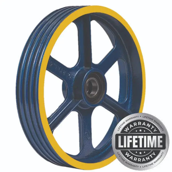 فلکه هرزگرد چدنی اقتصادی قطر 400 ، 4شیار ، گام 15 تا 17 ، با شفت 40 ، دو بلبرینگ همراه ملزومات