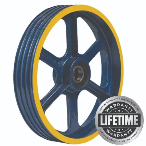 فلکه هرزگرد چدنی اقتصادی قطر 400 ، 4شیار ، گام 15 تا 17 ، با شفت 40 ، دو بلبرینگ همراه ملزومات